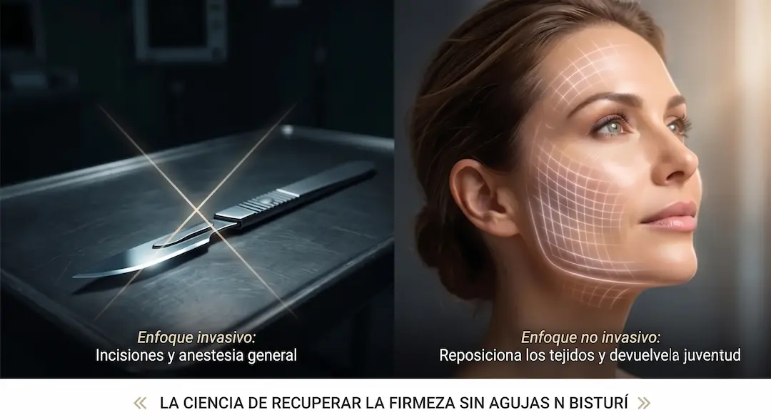 ¿Buscando un lifting facial sin cirugía? La ciencia de recuperar la firmeza sin agujas ni bisturí.